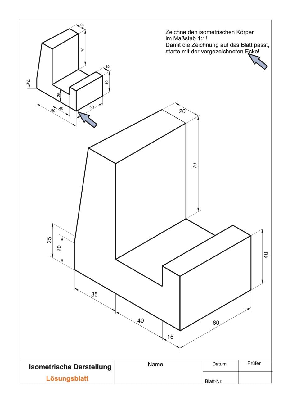 Lösung Arbeitsblatt Zeichenübung Isometrie