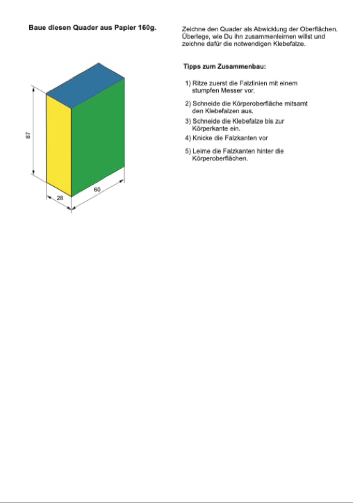 Beispielkörper für Technisches Zeichnen herstellen