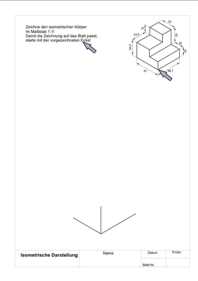 Arbeitsblatt Technisches Zeichnen