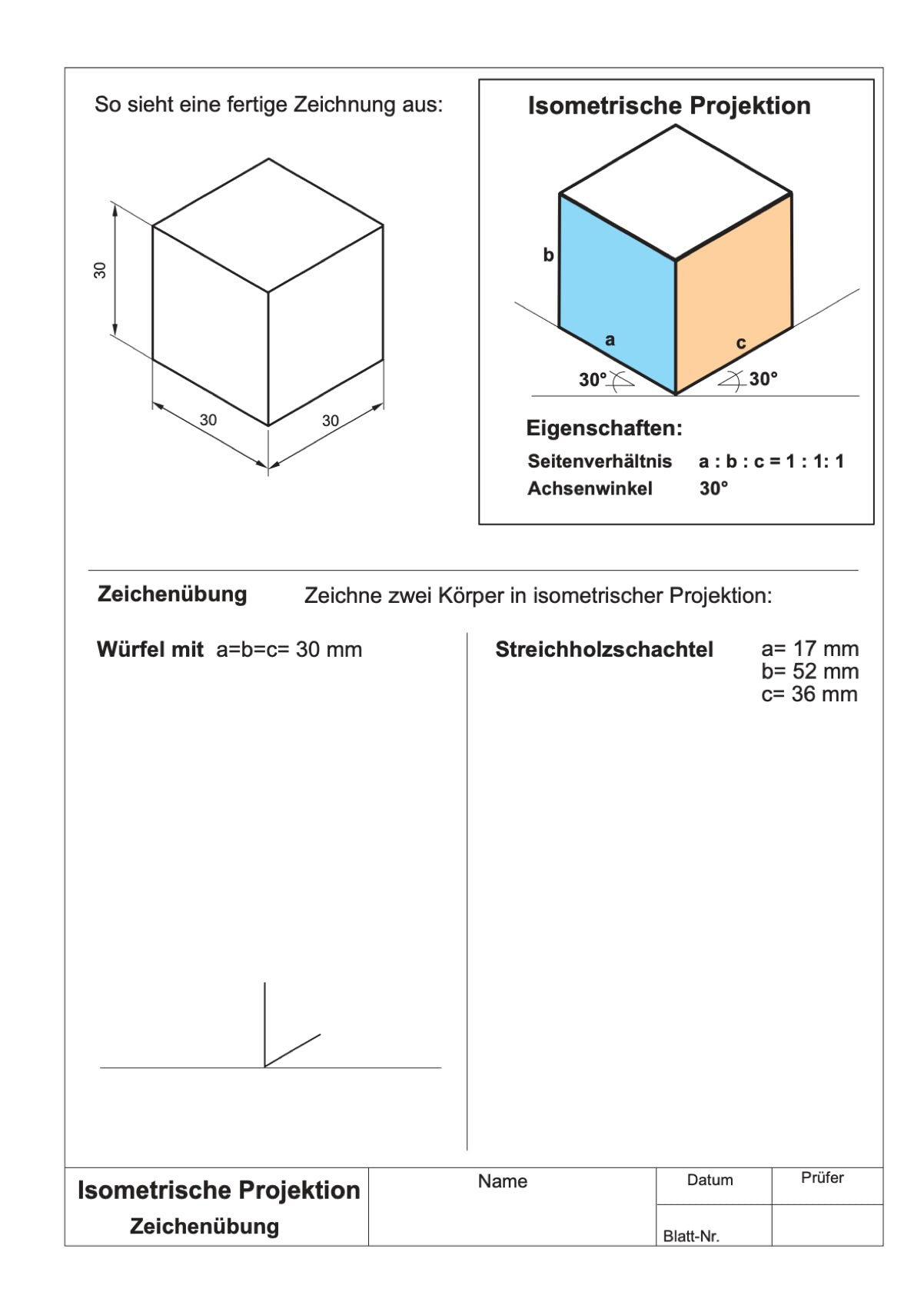 Arbeitsblatt Zeichenübung Isometrie