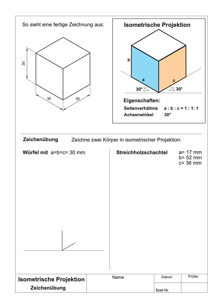 Arbeitsblatt Zeichenübung Isometrie