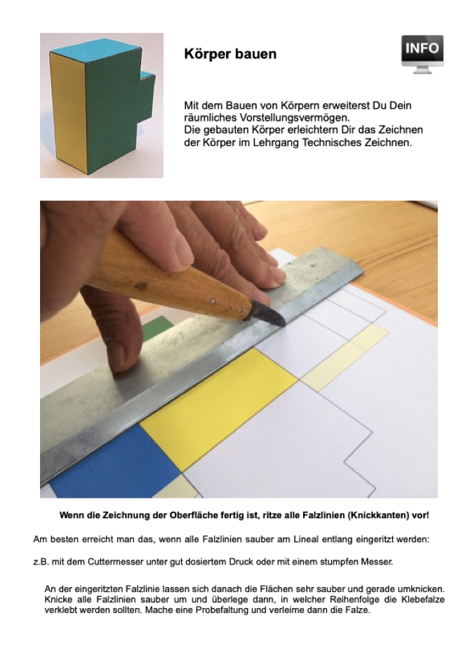 Beispielk&ouml;rper bauen f&uuml;r Technisches Zeichnen PDF