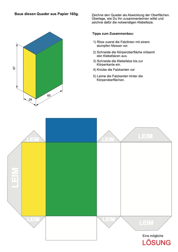Beispielk&ouml;rper bauen f&uuml;r Technisches Zeichnen