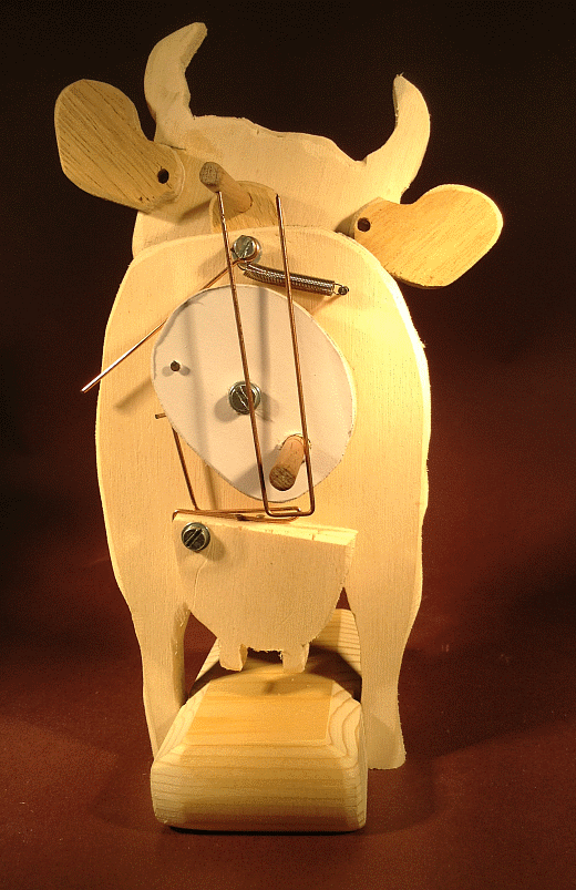 building instructions for funny mechanical woodwork: Cam cow Use of the cam to generate a non-uniform movement