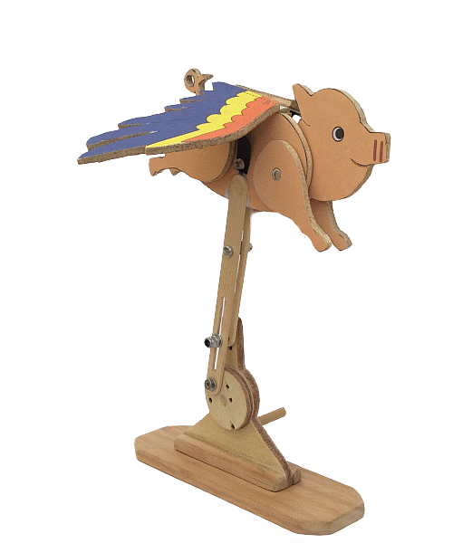 Woodwork building instruction building instructions for funny mechanical woodwork Woodwork automata flying pig