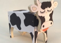 Werkaufgabe mit Werkstoff Holz:   Kuh mit Kurbelwelle