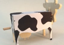 Werkaufgabe mit Werkstoff Holz:   Kuh mit Kurbelwelle