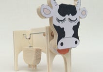 Werkaufgabe mit Werkstoff Holz:   Kuh mit Kurbelwelle