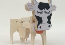 Werkaufgabe mit Werkstoff Holz:   Kuh mit Kurbelwelle