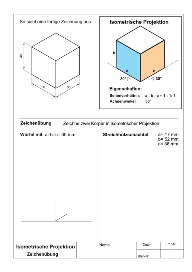 Arbeitsblatt Zeichenübung Isometrie