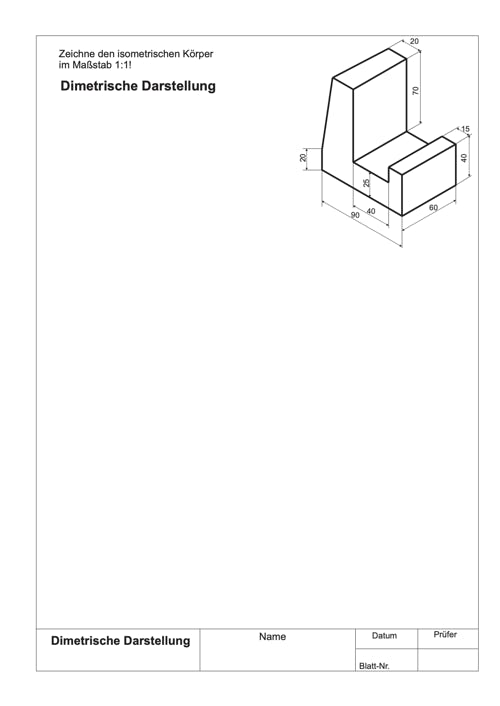 Arbeitsblatt Dimetrische Darstellung von Körpern