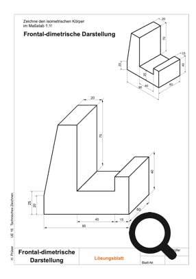 Lösung Zeichenübung frontal-dimetrisch