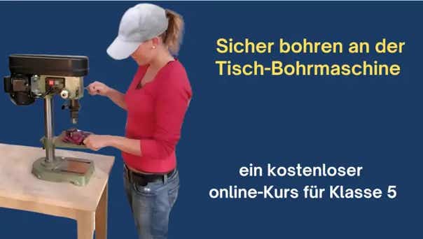 Zu den wichtigsten Aufgaben des Unterrichts im Fach Technik gehört es, das Sicherheitsbewusstsein der Schülerinnen und Schüler im Umgang mit Werkzeugen und Maschinen zu wecken. Dazu ist es notwendig, dass die Schülerinnen und Schüler Informationen über den sicheren Gebrauch von Werkstoffen, Werkzeugen und Maschinen erhalten. Dieser online-Lehrgang soll den Schülern die notwendigen theoretischen Kenntnisse vermitteln, dass sie unter Aufsicht erste selbständige Bohrversuche an Tischbohrmaschinen durchführen können.