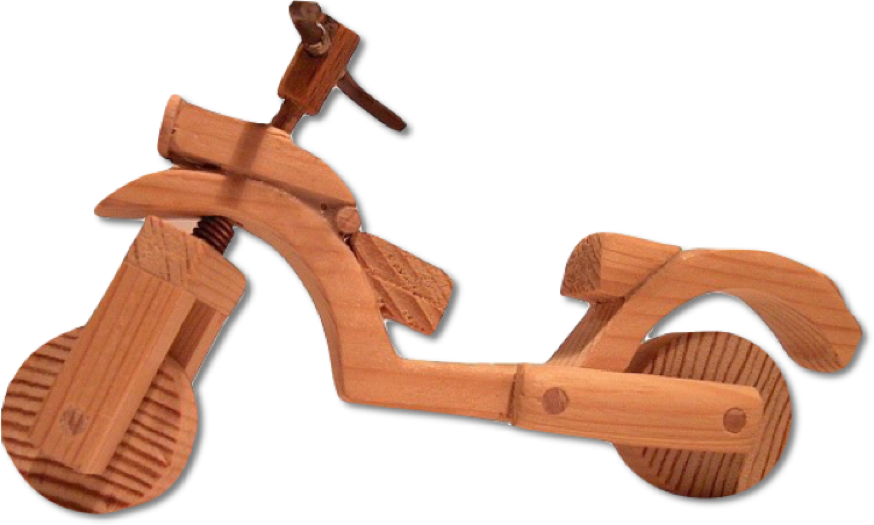 Motorrad-Modell aus Holz